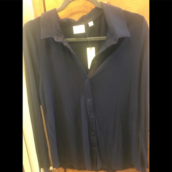 ANTHROPOLOGIE WESTWOOD POSTMARK BUTTON DOWN TOP - Picture 3 of 7